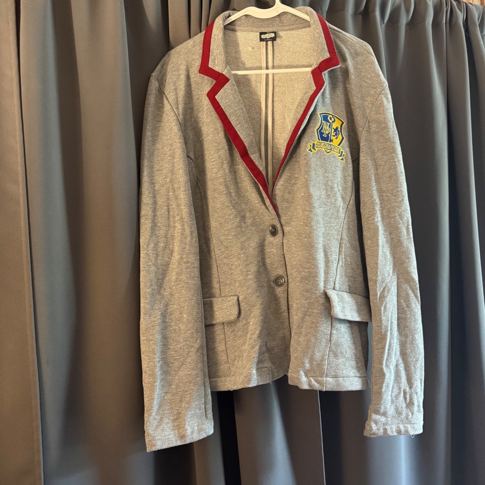 Beetlejuice Northanger Preparatory School Gray Sweatshirt Blazer XXL Red Trim